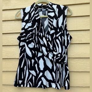 Black and white patterned DKNY blouse